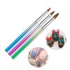 Nail Art Electroplating Engraving Pen 3 Pcs, Painted Flower Pen Crystal Nail Extension Glue Suitable Brush Set