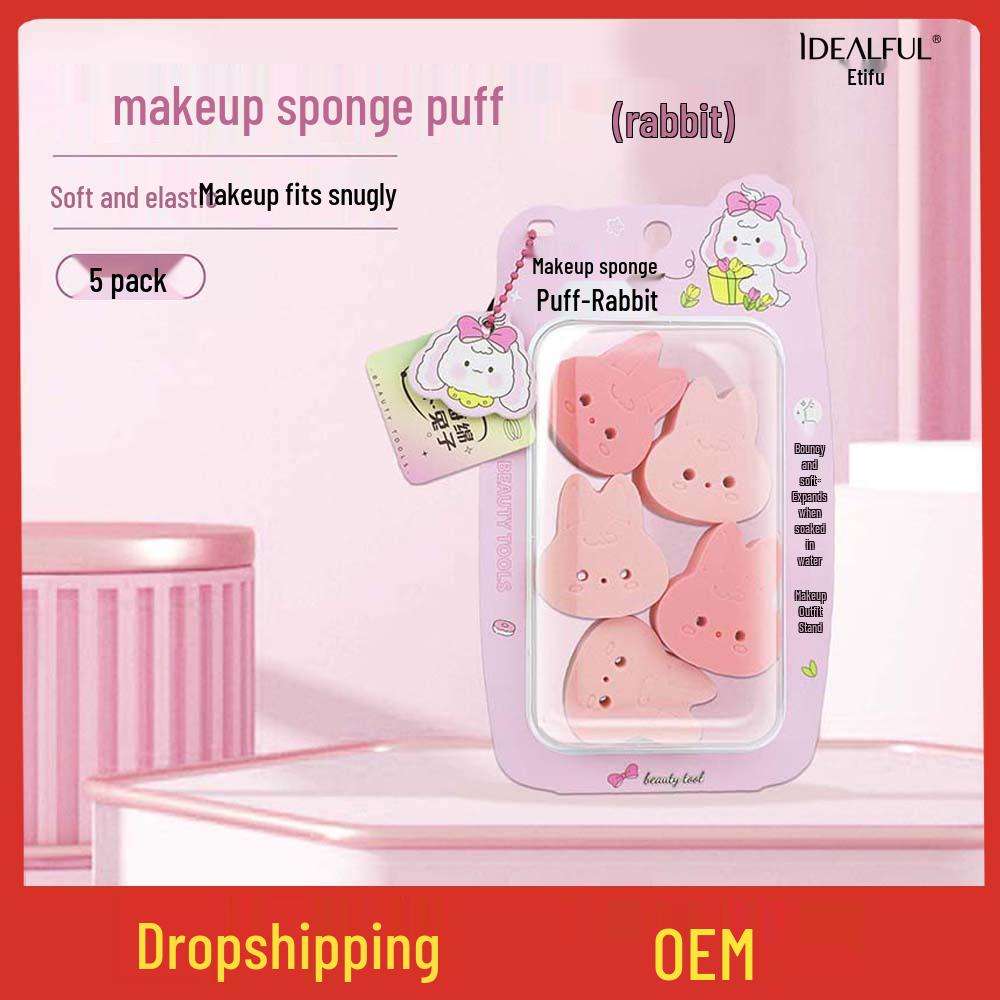 

Etude House Bunny Makeup Sponge: Soft, Dual-Use, Non-Absorbent Q-Bounce Puff.