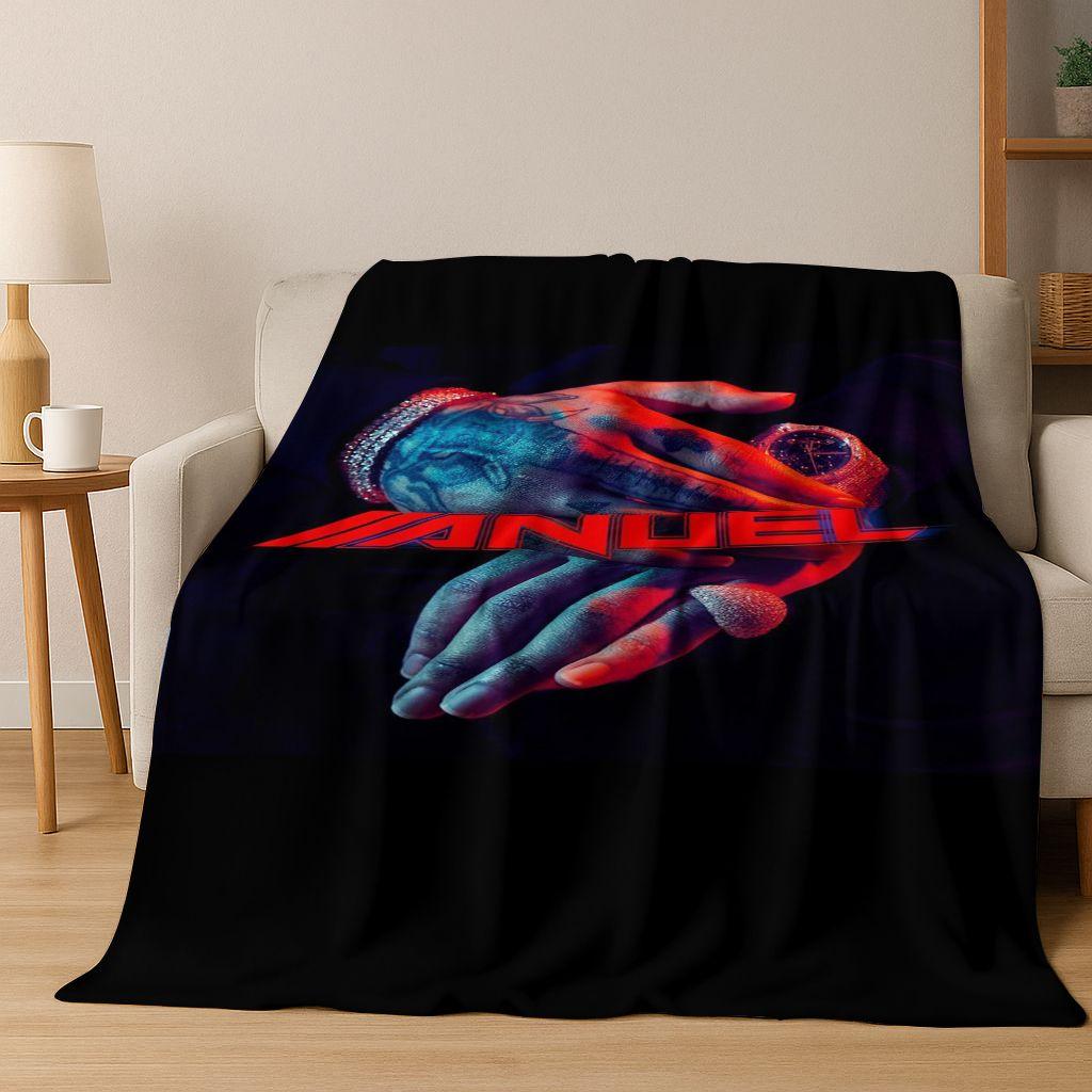 26 Style Anuel AA Hip Hop Rapper Singer Flannel Blanket,Warm and Cozy Soft Throw Blanket for Home Bedroom Bed Sofa Cover Kid