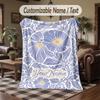 Floral 11 Theme Throw Blanket Custom Name Text Personalized Blanket Soft Cozy Blanket for Home Sofa Bed