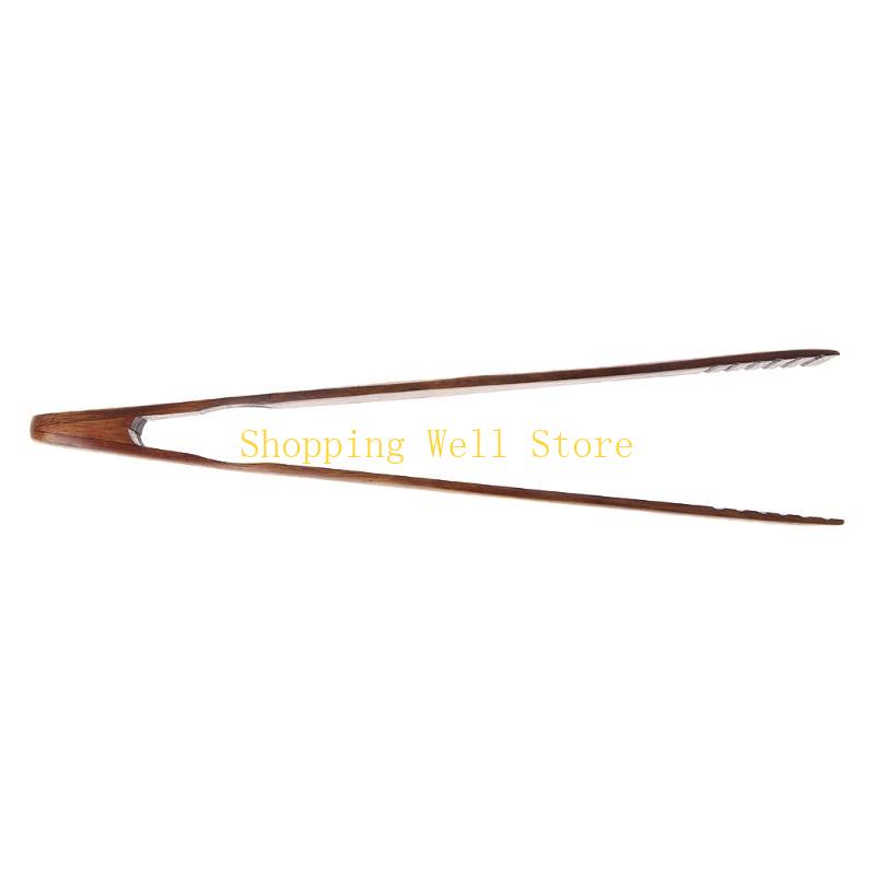 KX4B Natural Wooden Tongs Bacon Steak Pastry Clamp Bread Clip Kitchen Tool