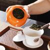 Auspicious Persimmon Ceramic Tea Canister Set