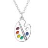 Novelty Fun Art Paint Palette Necklace and Hook Earrings Set for Friends Party