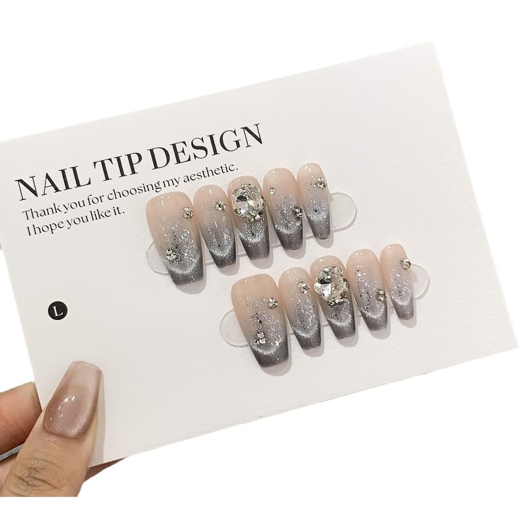 Ice-transparent Gradient Silver Shattered Thin Flash Cat Eyes Fresh Pile Diamond Magic Blue Detachable Wearable Armor