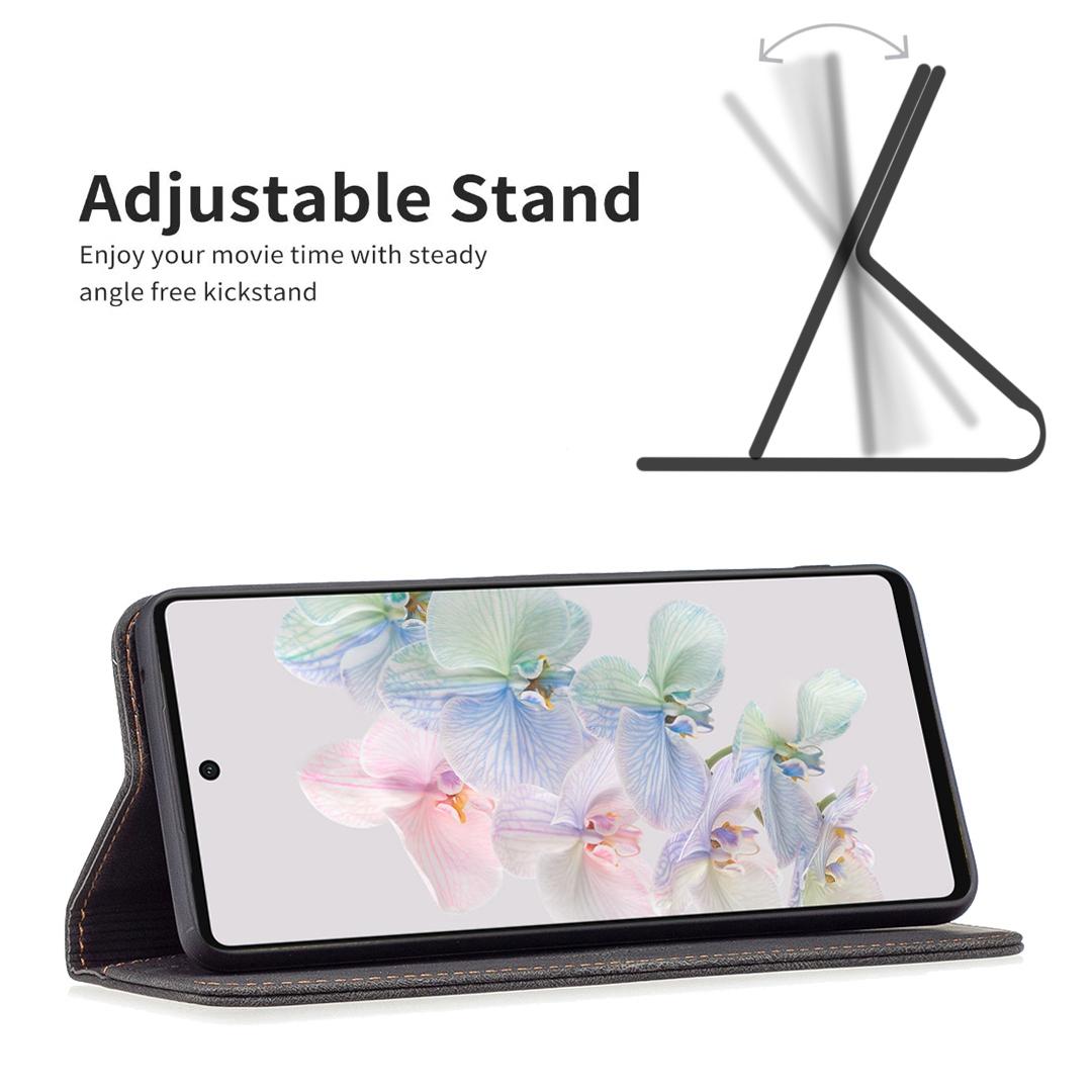 

BINFEN COLOR For Google Pixel 7 Pro 5G Leather Case Mobile Cover Stand with RFID Blocking Card Holder Black