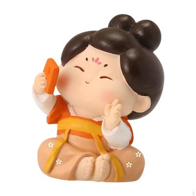 Cartoon Mädchen Figur Chinesische Tang Statue Handwerk Miniatur Harz Desktop Dekoration für Zuhause
