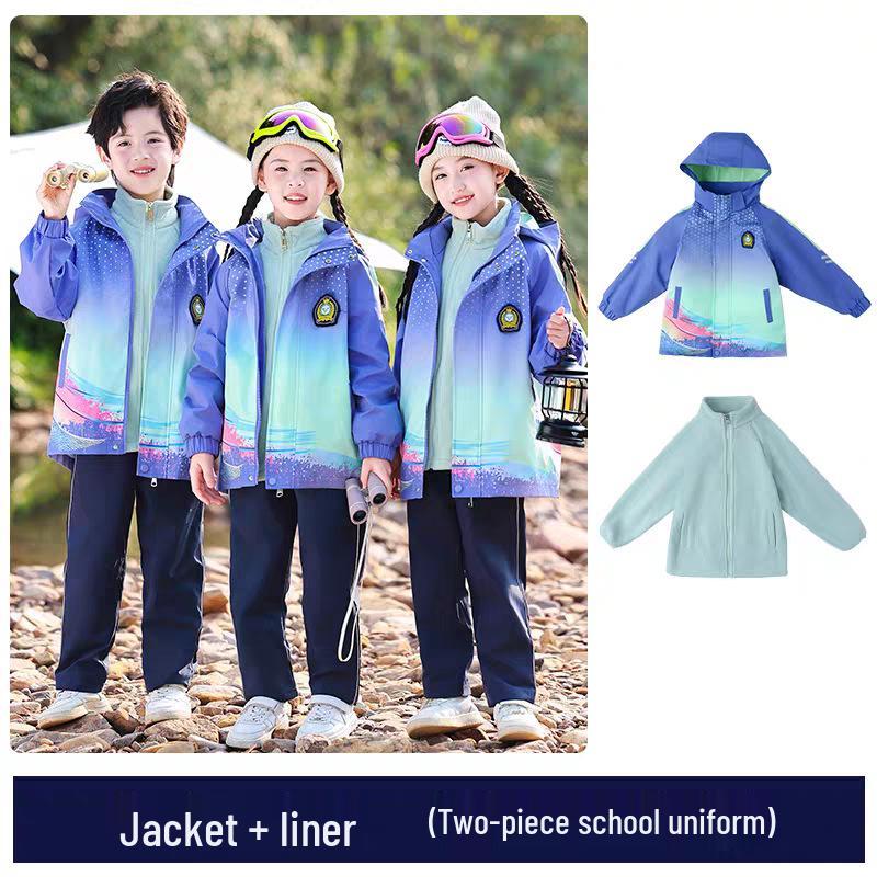 Set Uniforme Primaverile/Autunnale Scuola Primaria & Scuola dell'Infanzia - Outfit Sportivo a 3 Pezzi a Maniche Corte per la Prima Elementare
