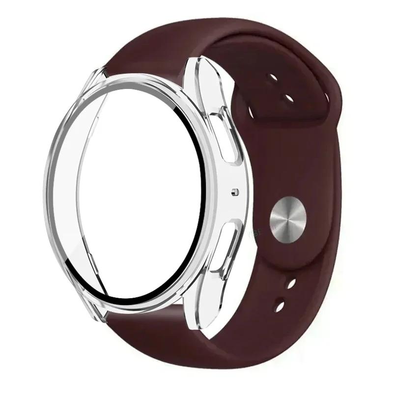 Case+Strap for Samsung Galaxy Watch 7 5 6 40mm 44mm Silicone Band 20mm Bracelet Tempered Glass Screen Film Case Protector Cover