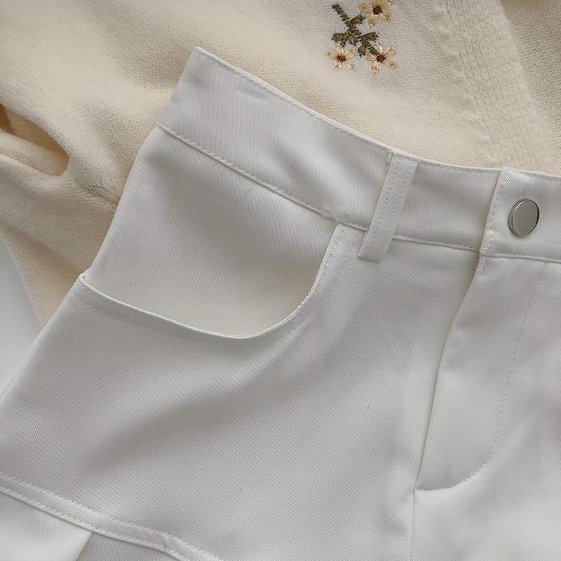 Fashion Pleated Skirt Women Y2k Harajuku White Pencil Skirt Uniforms Safety Pants Summer Solid Color Casual Mini Kawaii Skirt