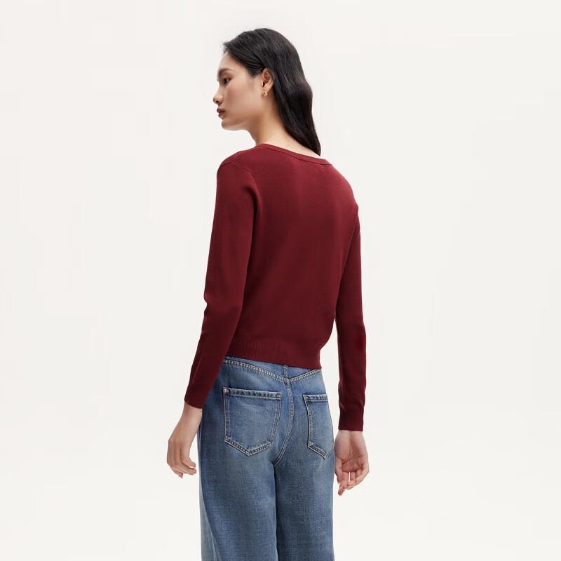 VEROMODA Women's Slim-Fit Nine-Sleeve Knit Cardigan with Ribbon