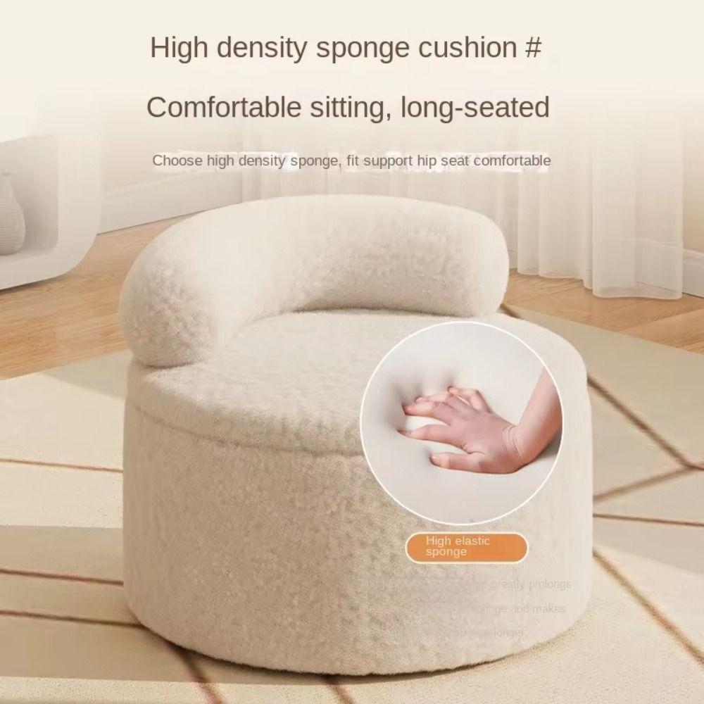 Lamb Wool Shoe Changing Sofa Swivel Wheel Swivel Wheel Stool Swivel Wheel Seating  for Home Use