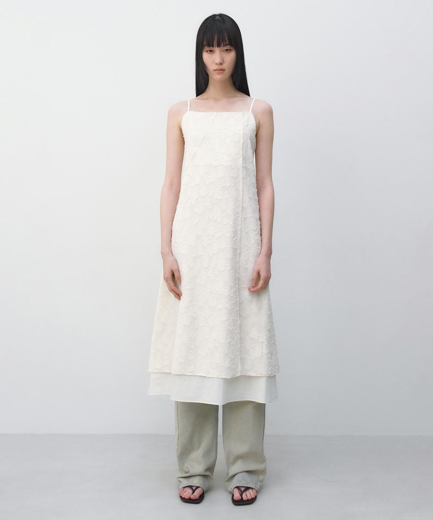INSILENCE WOMEN Textured Jacquard Dress Ivory