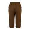 Women's Fashion Color Loose Pocket Elastic Waist Cotton Linen Casual Five Pants