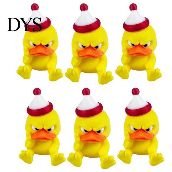 Angry Duck Model 3D Printed Yellow Ornament, Funny Desk Miniature Figurine Decoration, Cute for Home Office Decor Unique Gift Coworkers