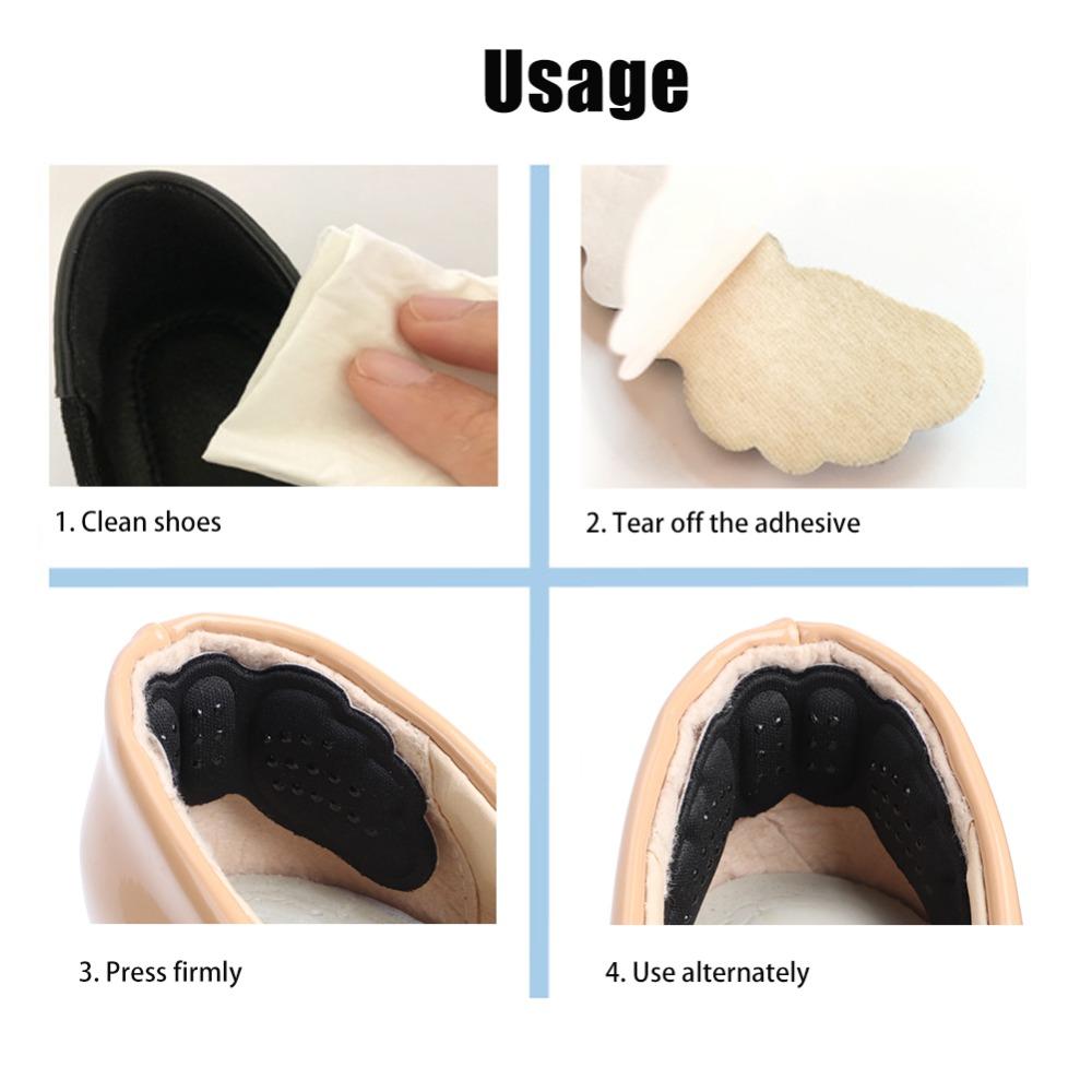 5 Pairs Self-adhesive 4D Sponge Heel Pads Butterfly Wing Black Heel Stickers Invisible Thickened Foot Pads Anti-drop Fix