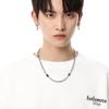 Men's Trendy Patchwork Hoodie Titanium Steel Necklace - Hip Hop Style Collarbone Chain Accessories