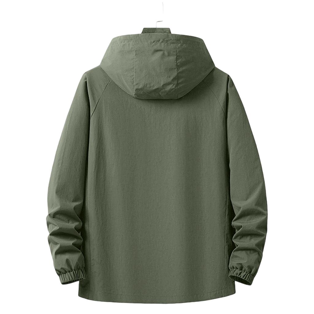 Men's Hooded Workwear Jacket - Versatile Casual Waterproof Windproof Outdoor Leisure Jacket