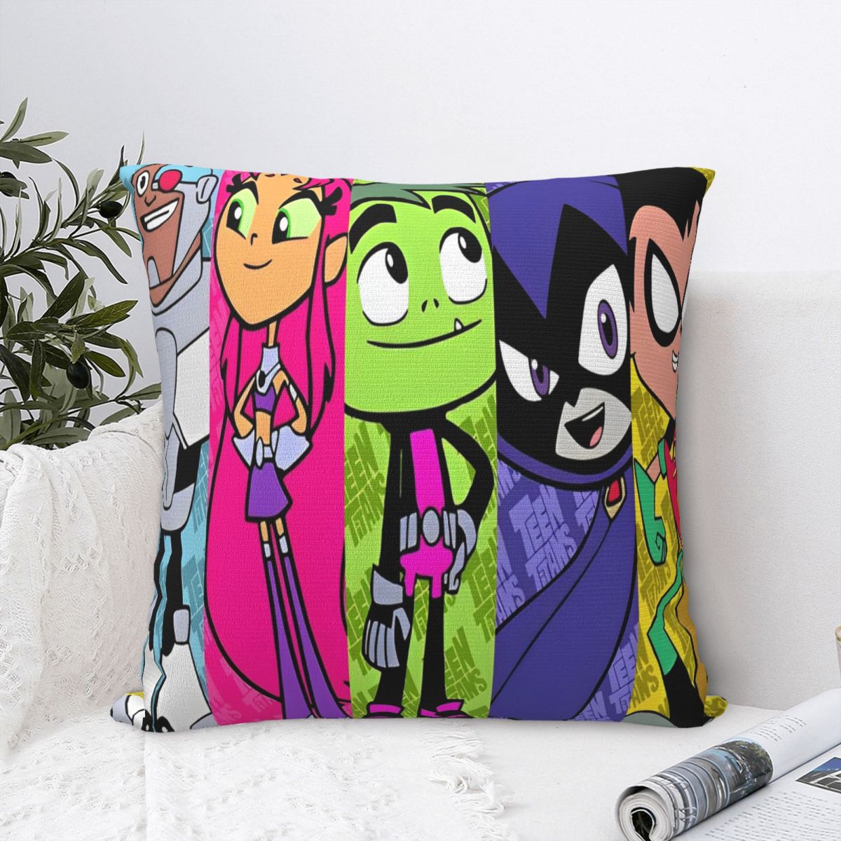 Shanika Chen Unisex Teens Titan Go Anime Manga Printing Pillowcase Cushion Cover Throw Pillow Cover Soft And Sweet Bed Decoration Square Multi Size