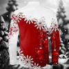 Kerstmode Herenhemden Casual Buiten Comfortabel Geschikt Revers Knopen Lange Mouwen Shirt
