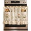Modern Farmhouse Kitchen Oven Skirt Ribbon Ties and Ruffled Trim Kitchen Dishwasher Hidden Curtains with Adjustable Lace