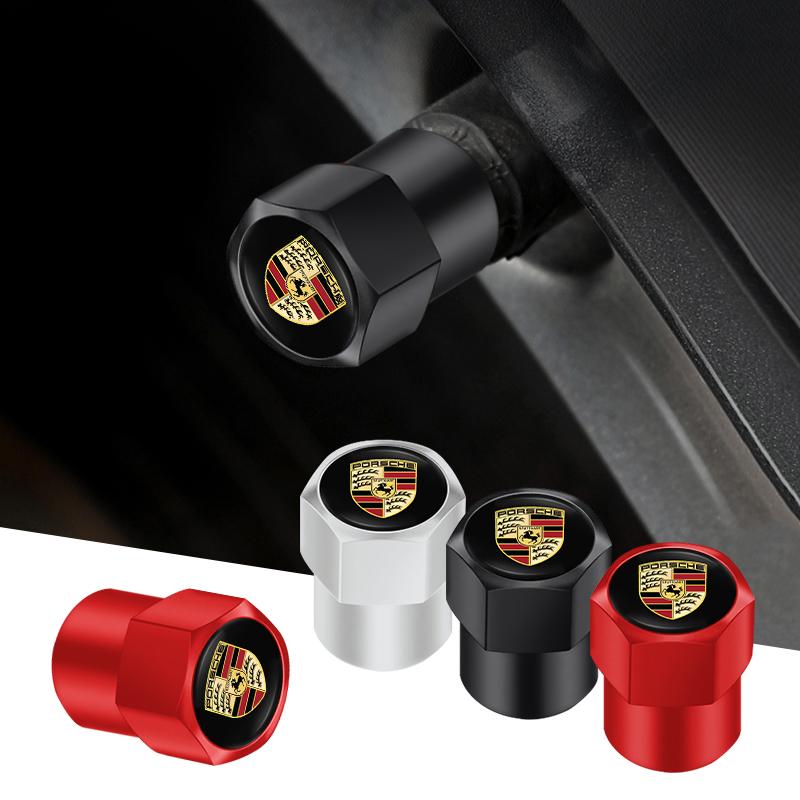 Car Tire Valve Cover Wheel Tyre Stem Dustproof Air Cap For Porsche Cayenne Panamera Macan 911 718 Taycan Boxster Cayman 918