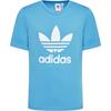 T Shirts Men's Blue Crew Neck Moderate Straight Fit (Unisex) T-Shirts HE9513