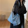 Denim bag women's large-capacity new versatile shoulder messenger bag high-end commuter tote bag