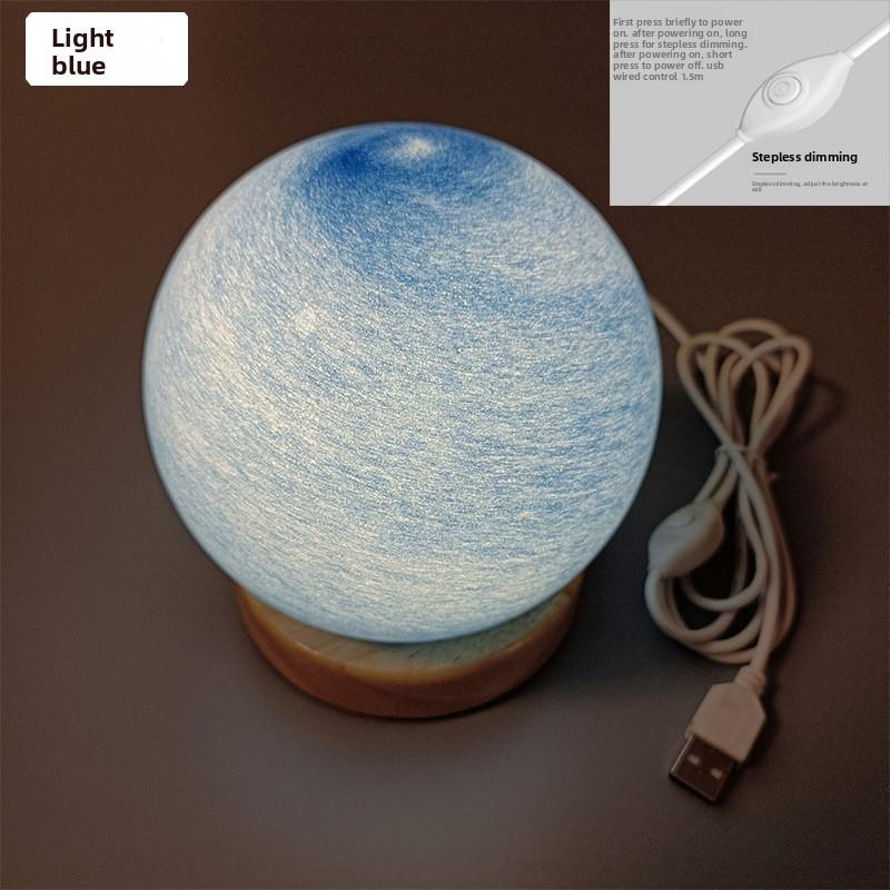 Glass Sphere Night Light Decorative Function Atmosphere Lighting Bedroom Decor