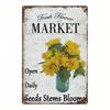Vintage Iron Sunflower Wall Art 8x12 Inch, Rustic Metal Farmhouse Sign for Living Room Garden Decor