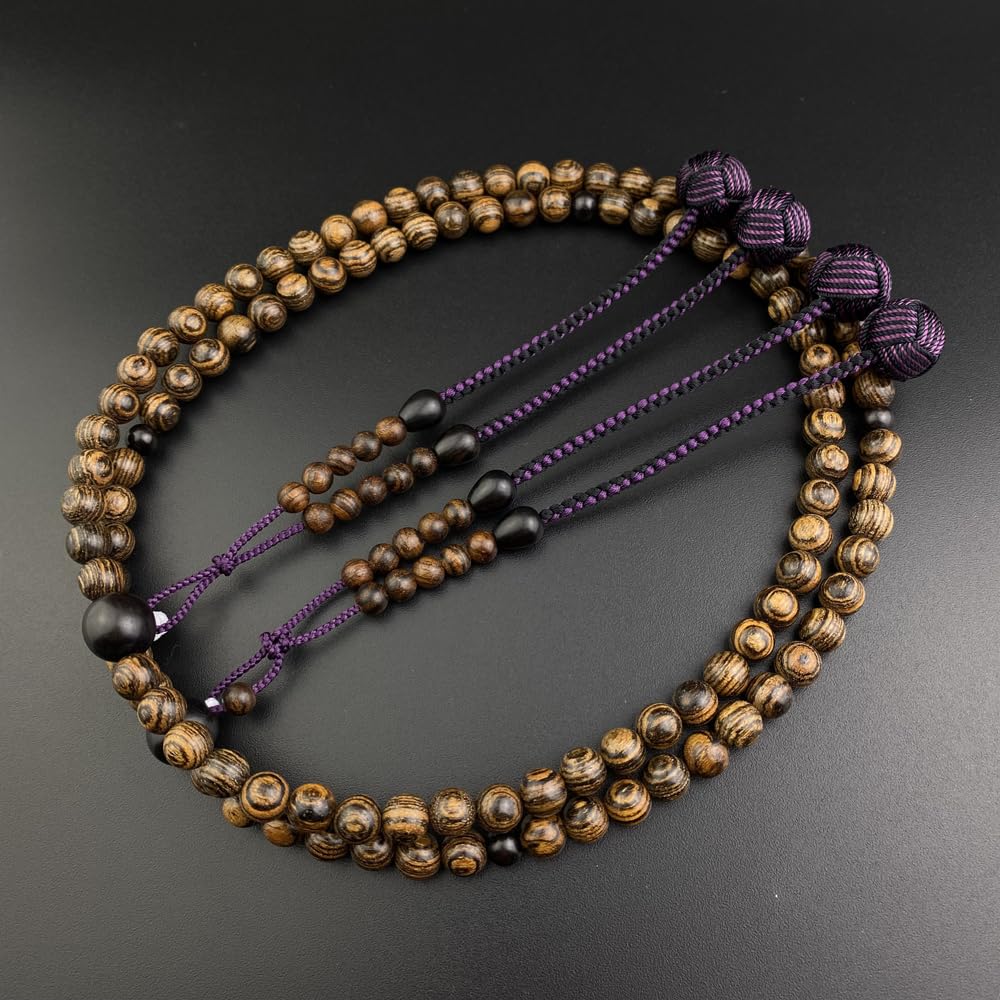Myorenka Shingon Sect Authentic Prayer Beads for Natural Wooden 108 Divided Ebony Beads Bag Prayer Amulet Prayer Wooden Prayer Amulet Prayer Ancestor
