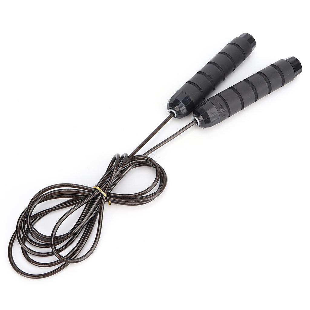 Speed Jumping Rope Anti Skid Handle Adjustable Length Thickened Fitness Jump Rope Black