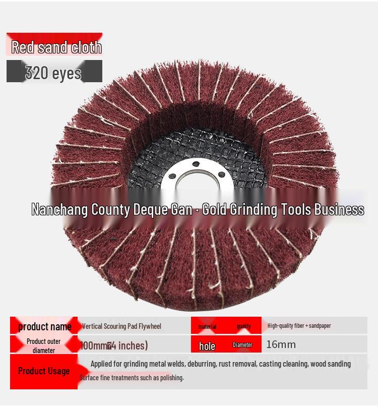 4-Inch Vertical Scouring Pad Wheel for Angle Grinders - Sanding, Polishing & Metal Finishing