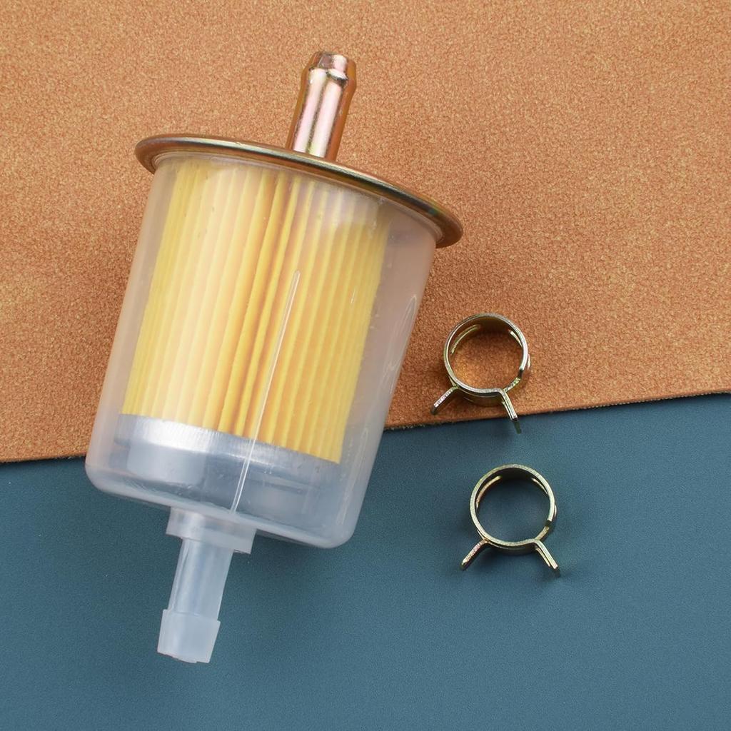 5Pcs 5/16” Universal Fuel Filters With 10Pcs 8Mm Hose Clamps Gas Inline Fuel Filters For Motorcycles, Cars, Trucks
