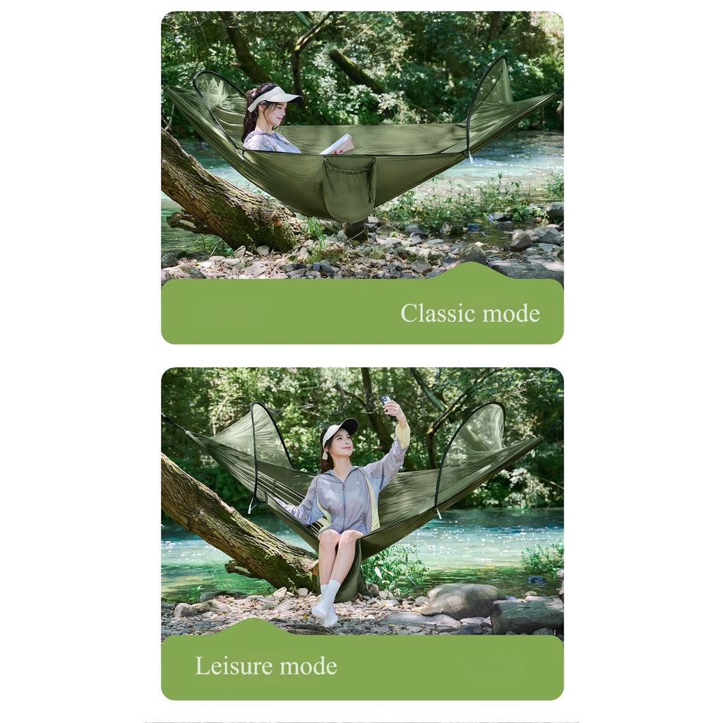 Camping Hammock With Mosquito Net, Portable Outdoor Hammock, Swing Sleeping Hammock, Camping Supplies