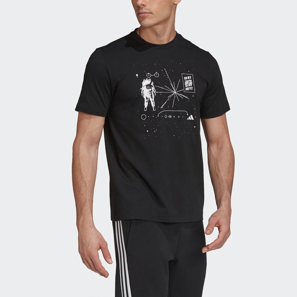 Adidas UltraBoost Graphic Tee Illusion One Sport Casual Round Neck Short Sleeve Men Tops Black GU1752