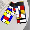 TOPLBPCS Mondrian Grid Phone Case For Samsung Z Flip 7 6 5G Galaxy Z Flip 5 4 3 Black Hard Cell Cover Luxury PC Shell Coque
