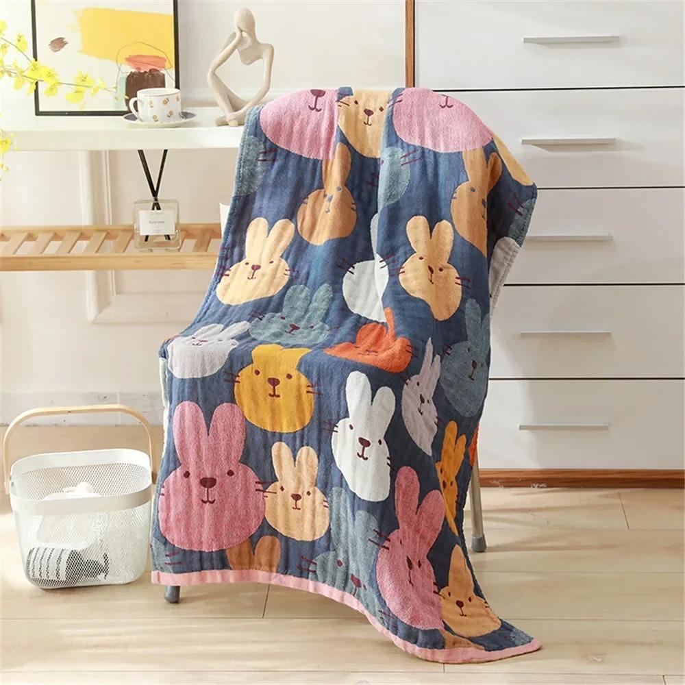 

Pure Cotton Yarn Bath Towel Cartoon Design Warm Soft 4 Layer Gauze Highly Absorbent 80x160 Cm All Season Home Bath Towel