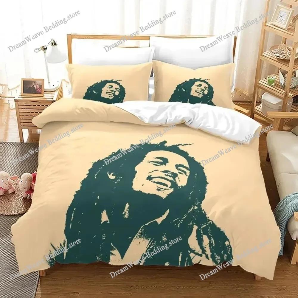 3D Print Bob Marley Duvet Cover Sets Music Legends Jamaica Singer Comfortable Bedspreads Queen King Size Polyester Bedding Sets9