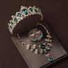Bridal Luxury Crystal Alloy Gold Plated Hair Jewelry Baroque Earrings Necklace Tiara Set for Women