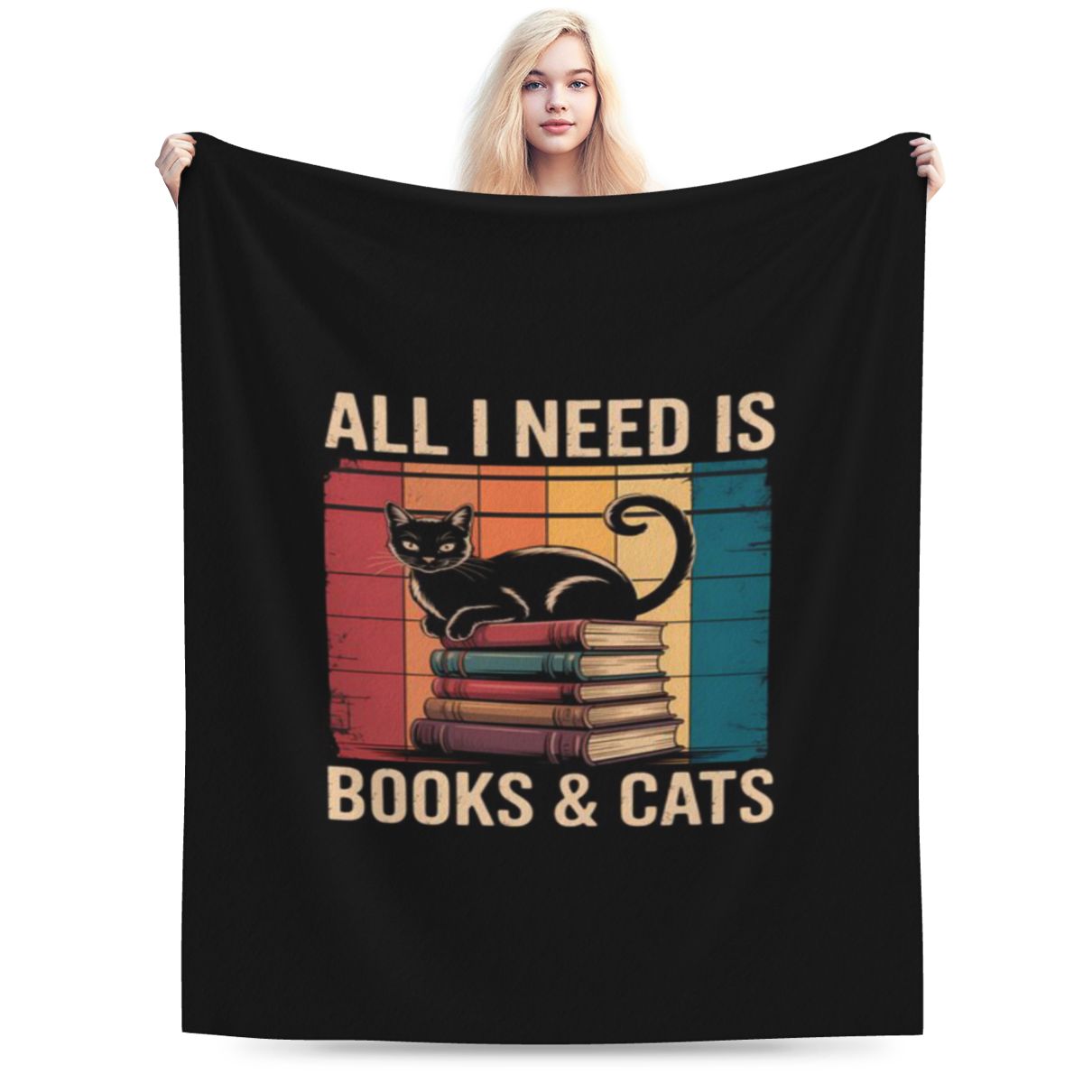 

Cat Lovers All I Need Is Books Cats Book Custom Soft Gift An UltraSoft Micro Fleece Blanket 75x100cm 30x40in