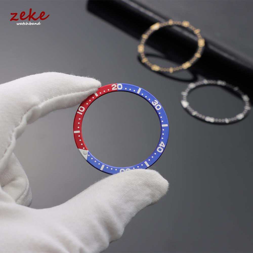 38mm Flat Fashion Luminous Aluminum Watch Bezel Insert Fits SKX007 SKX009 SRPD Watch Cases NH35 NH36 Movement Watch Ring Parts