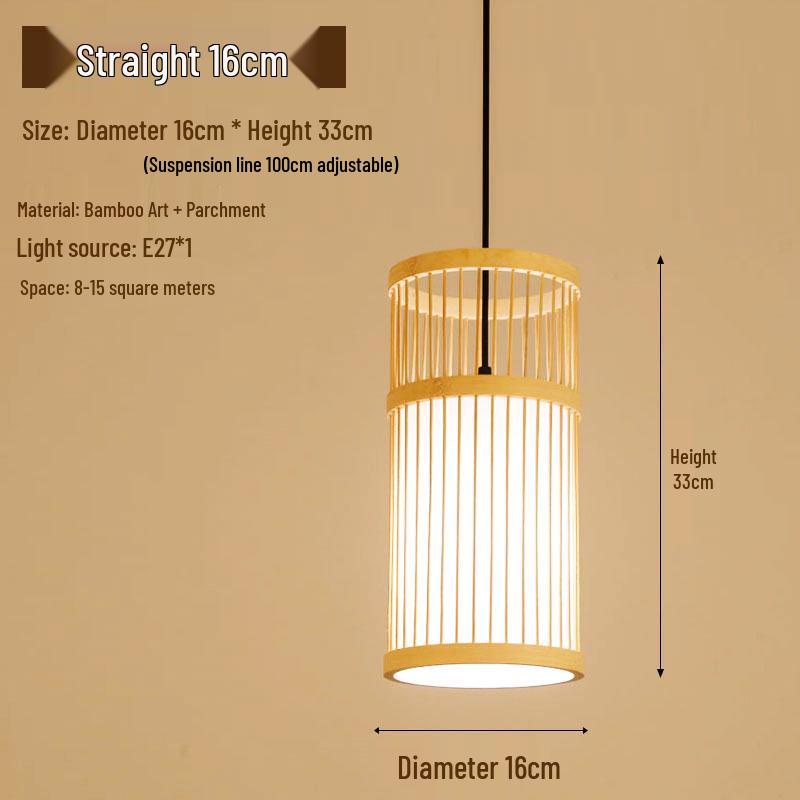 Retro Zen Bamboo Weaving Pendant Lamp for Restaurants & Teahouses
