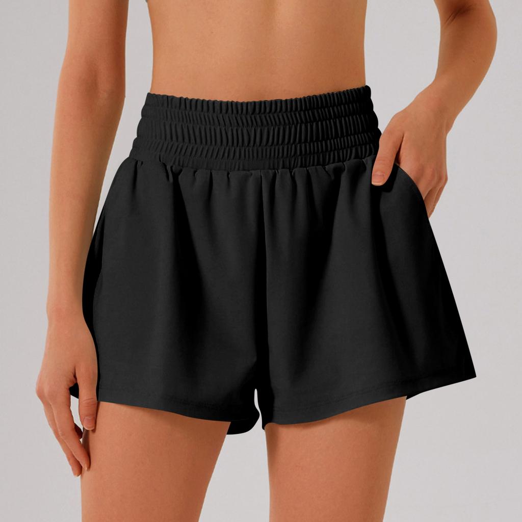 Women's High Waist Athletic Shorts Lightweight Quick Dry Running Shorts with Elastic Waistband and Inner Lining for Gym Yoga and Casual Wear