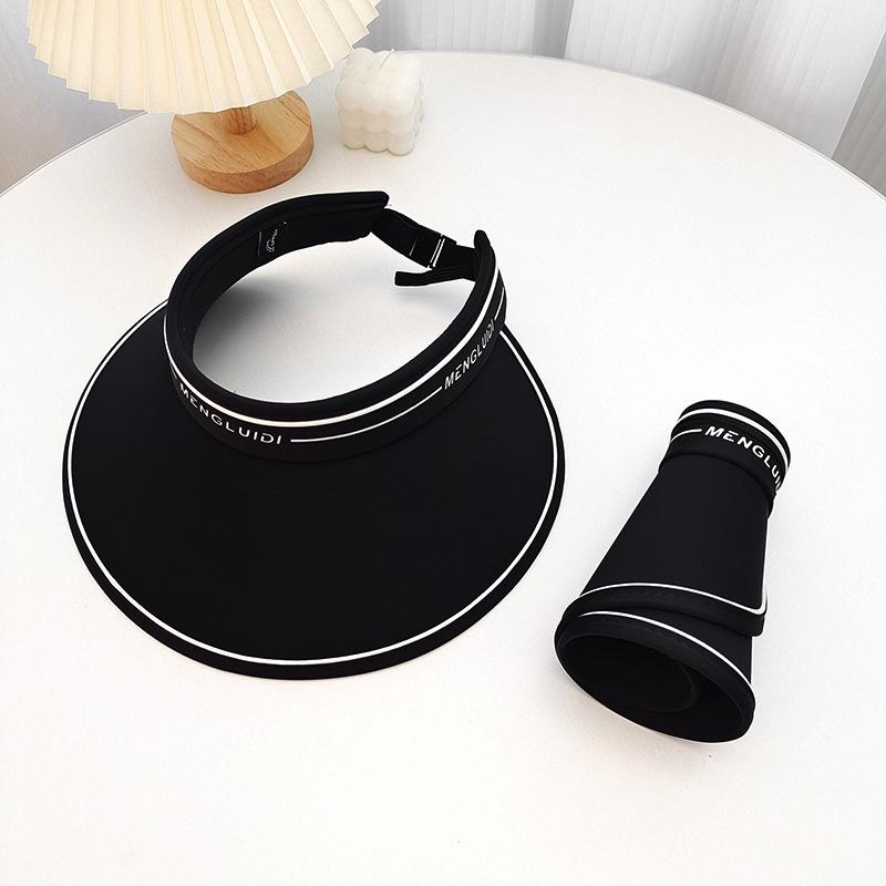 

Sunscreen hat women s summer UV protection face covering outdoor beach sun hat foldable versatile sports empty top hat Adjustable