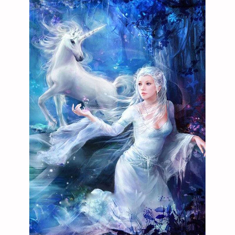 5D DIY Full Drill Diamond Painting Dragon Animal Picture of Rhinestone Diamond Embroidery Cartoon Woman Witch Cross Stitch Handmade Gift