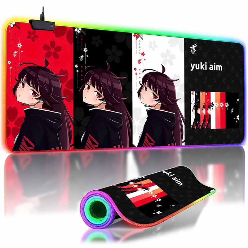 Anime Mask Girl Mouse Pad Yuki Aim Large Mouse Mat E-Sports Gamer Desk Pads Non-Slip Rubber Premium Mouse Pad XXL Keyboard Mats