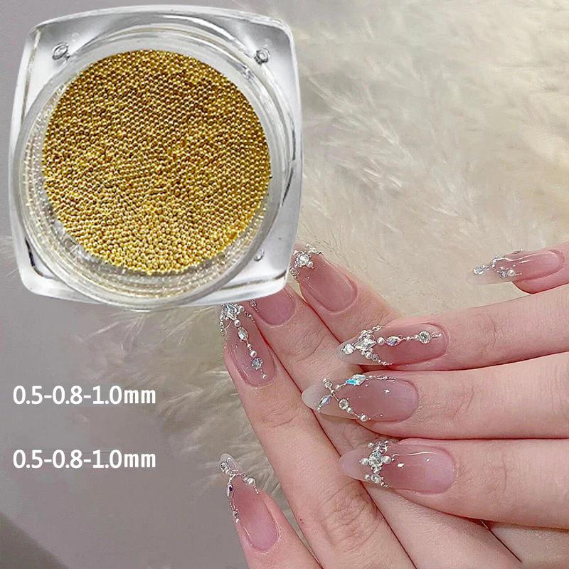 0.4mm-1.5mm Mini Steel Ball Metal Micro Caviars Alloy Nail Art Rhinestones Jewelry Manicure Accessories Diy Ornaments