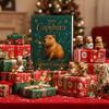 Capybara 24 Days Christmas Countdown Calendar with 24 2D Flat Capybara Ornaments Xmas Countdown Calendar Xmas Surprise Gifts