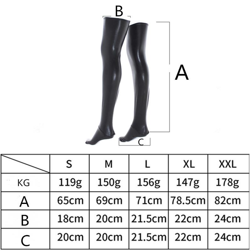 Women Sexy Latex Zipper Stockings Lady's Black PVC Role Play Leather Erotic Clubwear Length Over Knee High Stockings Stocking