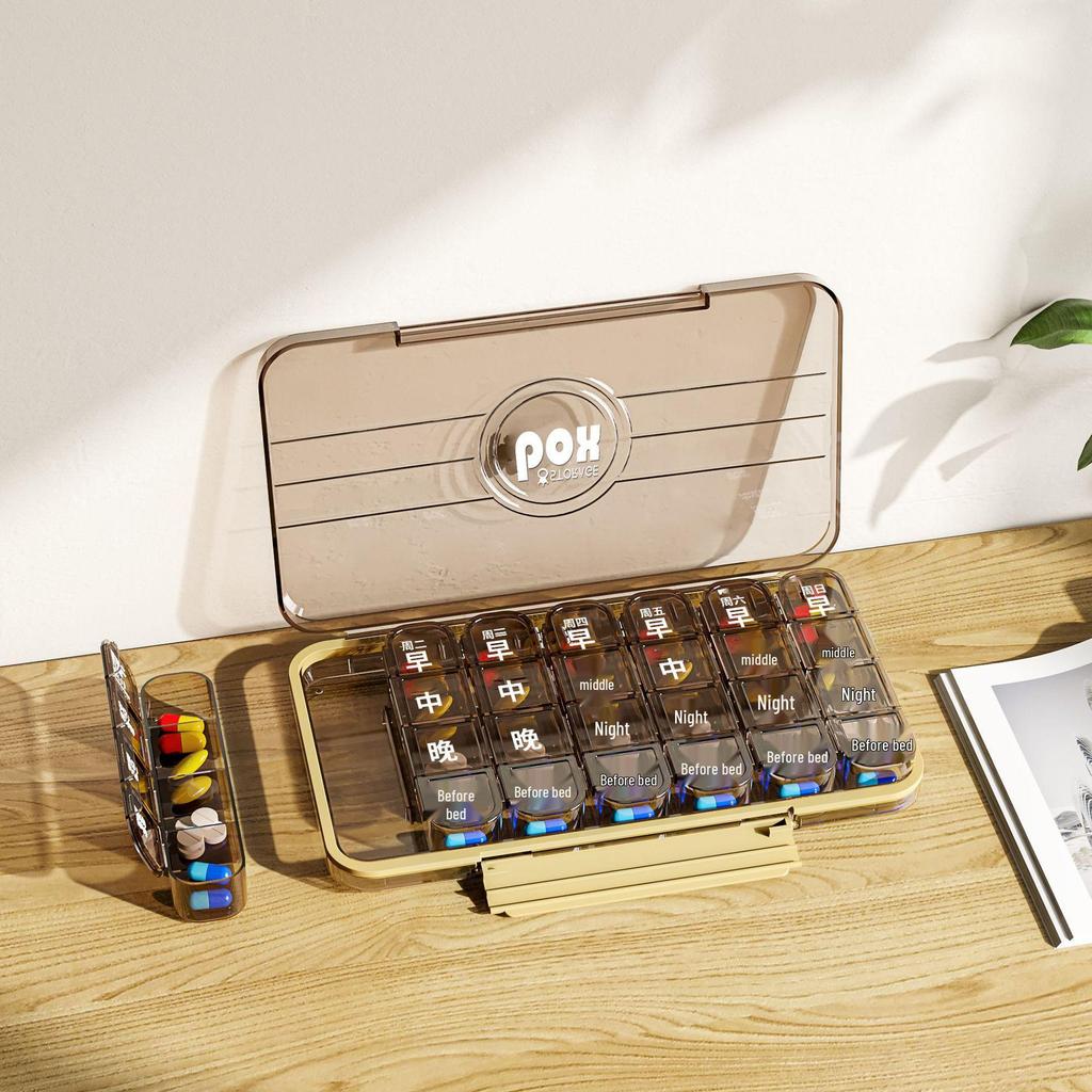 7-Day Travel Pill Organizer: Large Print, Three Daily Reminders for Elderly